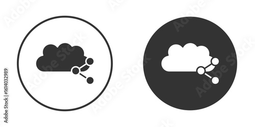 Cloud share icon illustration. Pixel vector graphics - Vector.
