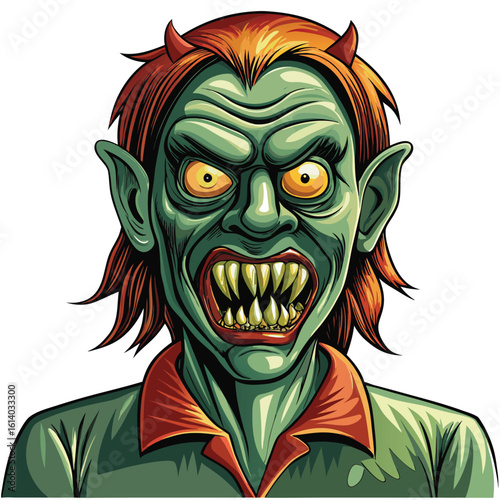 Demon Goblin Monster Face Cartoon