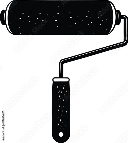 Vector art of an essential paint roller tool for home renovation projects and creative painting endeavors