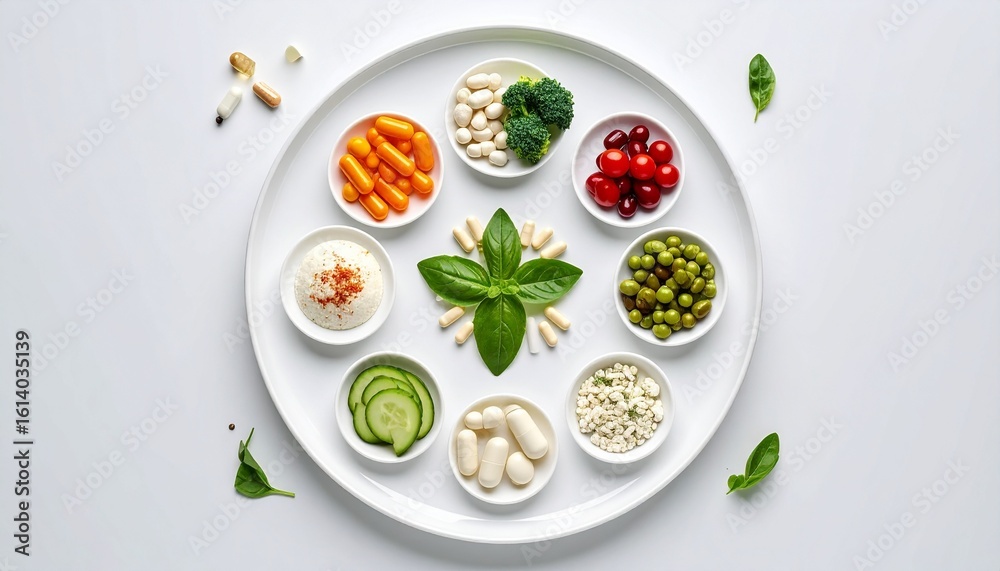 Top View of Futuristic Food Capsules and Minimalist Nutrient Portions — Conceptual Design in a Sci-Fi Aesthetic
Top View of Futuristic Food Capsules and Minimalist Nutrient Portions — Conceptual Design in a Sci-Fi Aesthetic