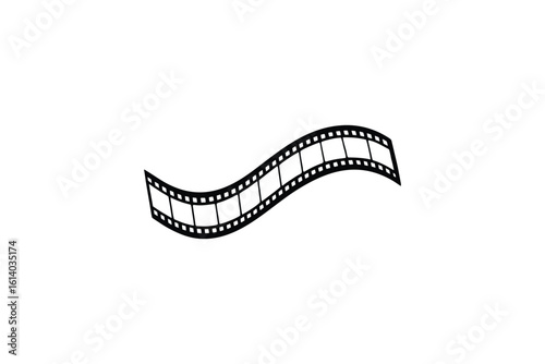 Wavy Film Strip Illustration in Black and White Representing Cinema Movies and Entertainment silhouette