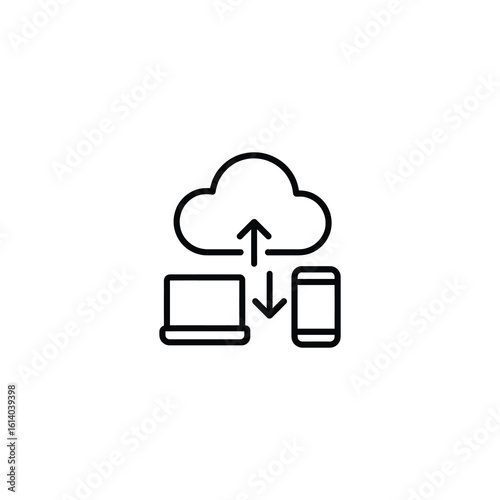 Cloud Data Syncing Devices Icon