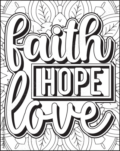 Bible Verse Quote Coloring Page for Adults. Bible Verse Mandala Coloring Page