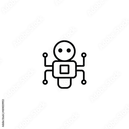 Simple Friendly Robot Mascot Icon