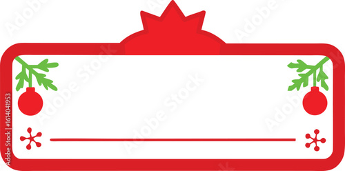 Festive red pomegranate holiday name tag label