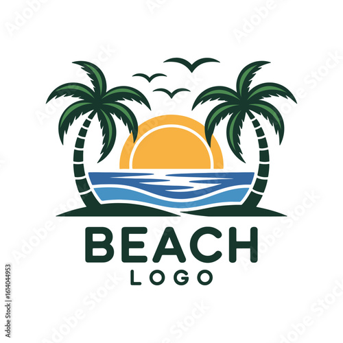 Modern and minimalist vector and abstract logo Unique beach travel logo