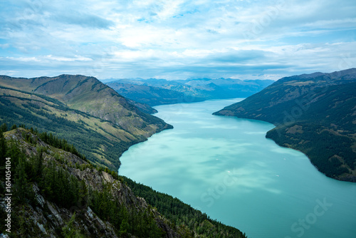 lake and mountains
