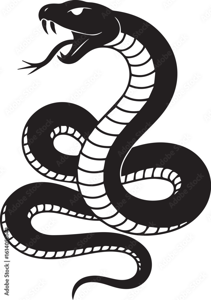 Obraz premium snake silhouette vector 