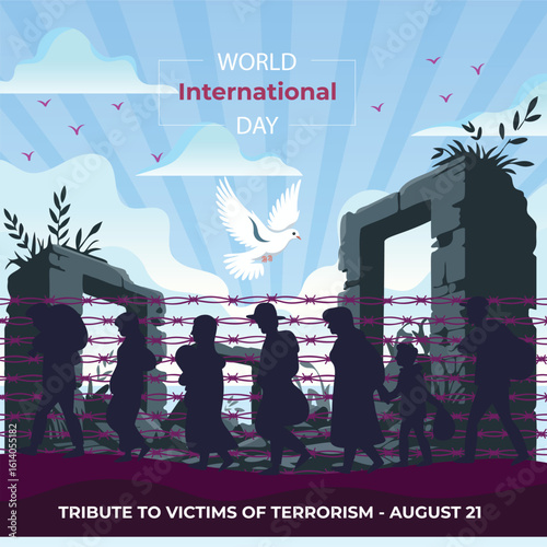 International Day of Remembrance and Tribute to the Victims of Terrorism – August 21 Illustration