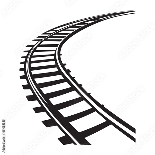 Parallel Train Tracks Vector Illustration on White Background Clipart And Line Art Design, Vector of parallel train tracks on white background, ideal for ... See More