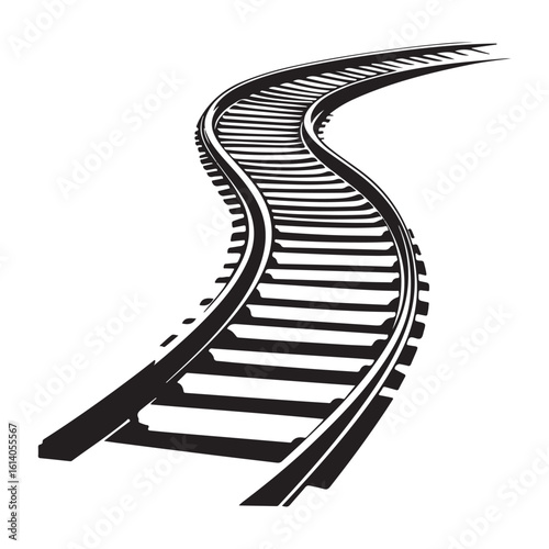 Parallel Train Tracks Vector Illustration on White Background Clipart And Line Art Design, Vector of parallel train tracks on white background, ideal for ... See More