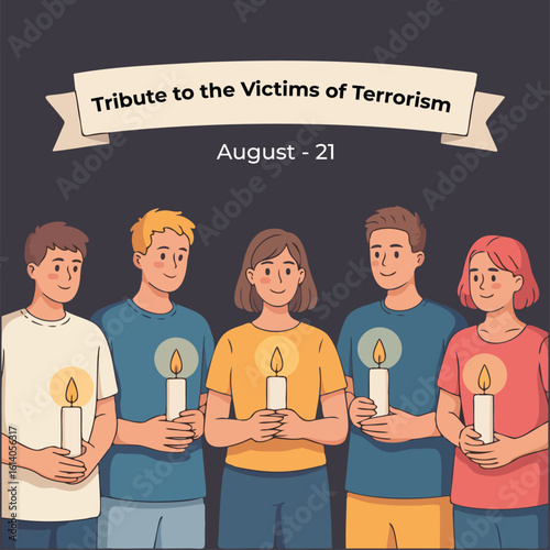 International Day of Remembrance and Tribute to the Victims of Terrorism – August 21 Illustration