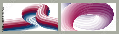 Abstract volumetric background. Cords. set of two illustrations. Toothpaste in a tube. Minimalism. Creative modern background. Cover design, wallpaper, background. eps vector.
