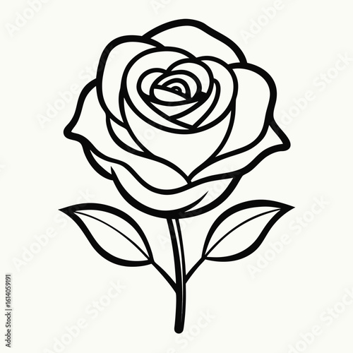 Wallpaper Mural Minimalist Rose Flower Vector Illustration on White Background Featuring Simple Lines Elegant Design and a Clean Aesthetic for Various Creative Projects Torontodigital.ca