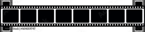 Film strip vector graphic black and white movie film frame cinema reel background