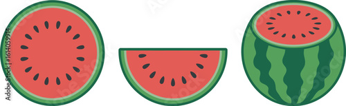 Watermelon slices vector illustration fresh summer fruit healthy food design