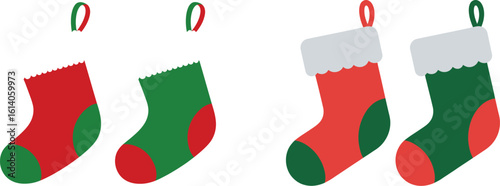 Christmas stockings vector illustration holiday decoration for christmas eve