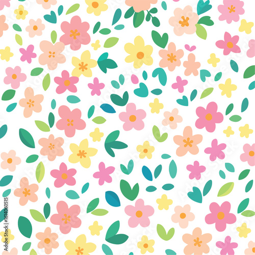 seamless pattern with flowers. Vector