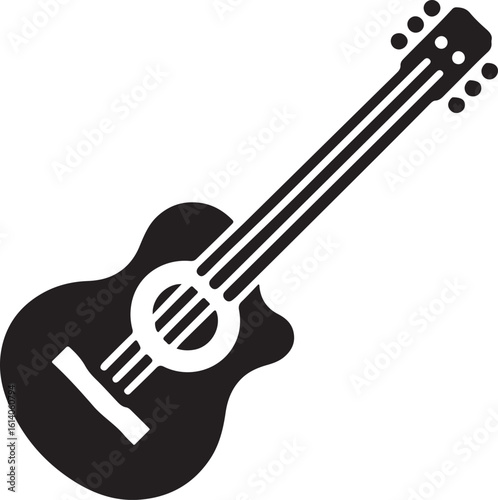 Minimal Black Guitar Icon Template