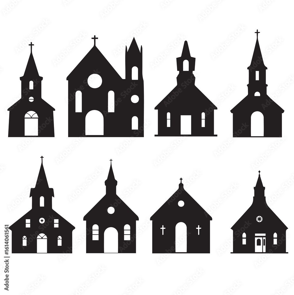 Obraz premium silhouette of church vector art