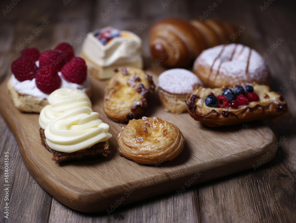 custom made wallpaper toronto digitalAssortment of Cream Pastries on Wooden Board