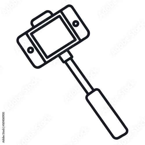 Modern selfie stick icon for social media and technology