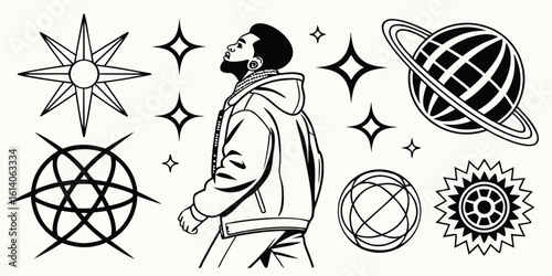 vector illustration of an ancient greek orthodox icon