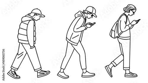 vector illustration of a man walking