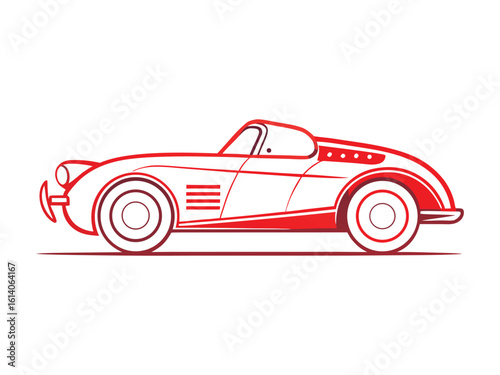 Elegant 1930s Speedster Vector Illustration in Minimal Line Art Style – Vintage Classic Car Design for Retro Automotive Artwork, Posters, Prints, and Digital Collectibles
