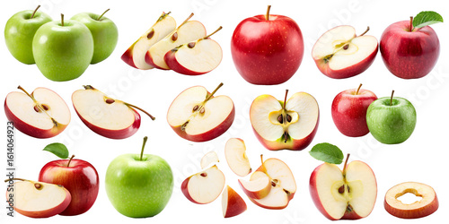 red and green Apples isolated 