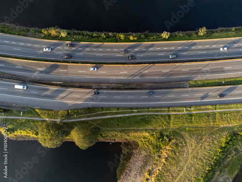 Beautiful sunset on the Anchieta highway that connects São Paulo to Santos