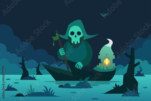 halloween night scene