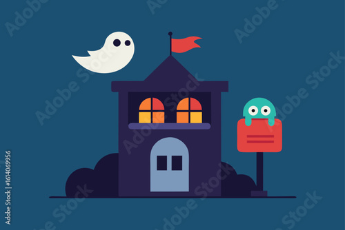 halloween house with bats