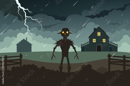 haunted house with bats