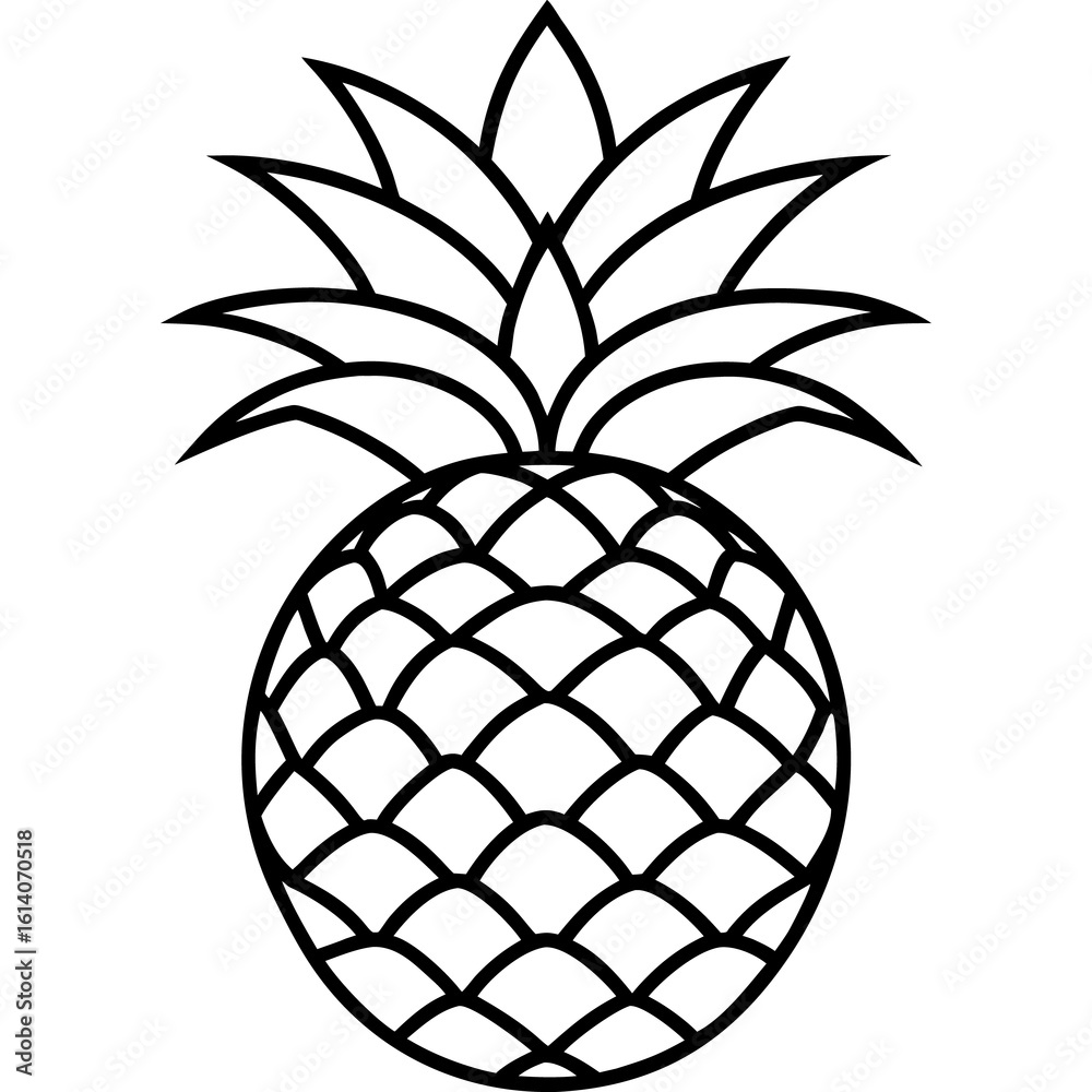 Obraz premium vector pineapple isolated on white