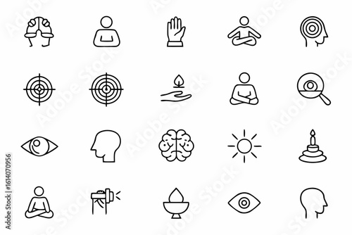 A serene bundle capturing the essence of mental clarity and attention in single-line art. Perfect for mindfulness posters, productivity tools, and life coaching visuals