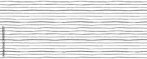 Thin horizontal crayon lines and stripes seamless pattern. Hand drawn lined sheet of paper.