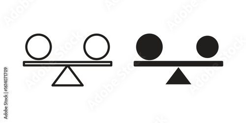 Stability icon in a black stroke vector design and flat solid version on white background