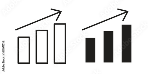 Stagflation icon in a black stroke vector design and flat solid version on white background