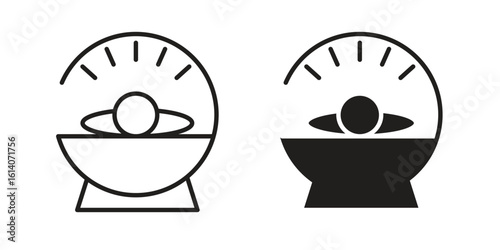 Solarium icon in a black stroke vector design and flat solid version on white background