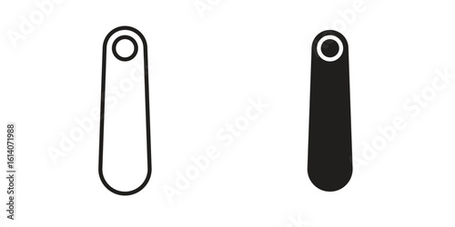 Shoehorn icon in a black stroke vector design and flat solid version on white background