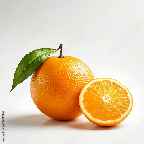 orange with leaves