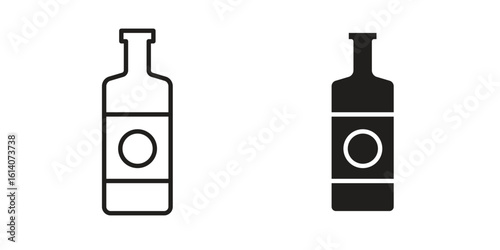 Olive oil icon in a black stroke vector design and flat solid version on white background
