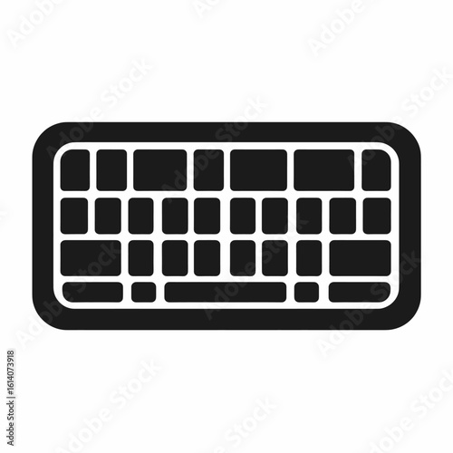 Modern Computer Keyboard Icon Digital Input & Technology Concept