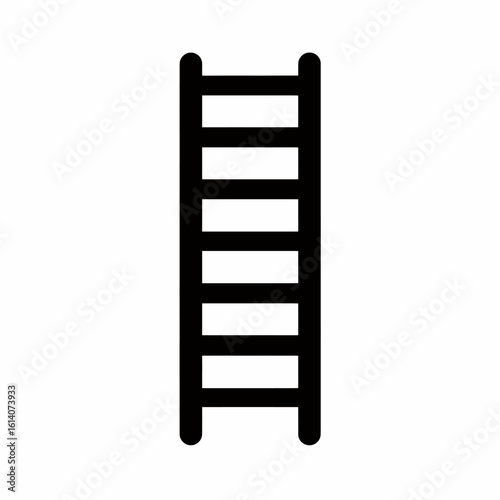 Simple Ladder Icon Access and Elevation Symbol