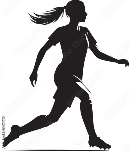 Minimal Woman Soccer Player Silhouette
