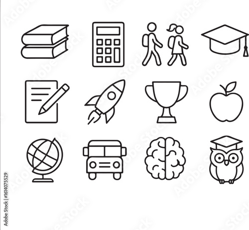 Education and Learning Icons School, Knowledge, Success