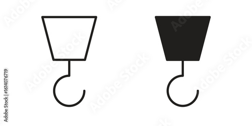 Crane icon in a black stroke vector design and flat solid version on white background