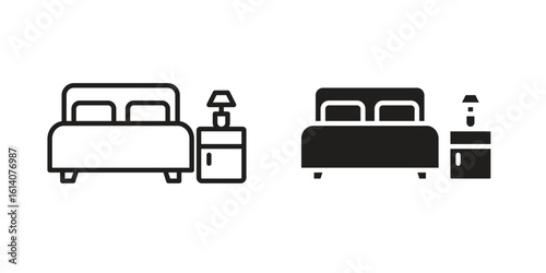 Clean Room icon in a black stroke vector design and flat solid version on white background