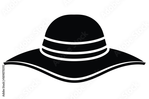 sun hat vector icon silhouette
